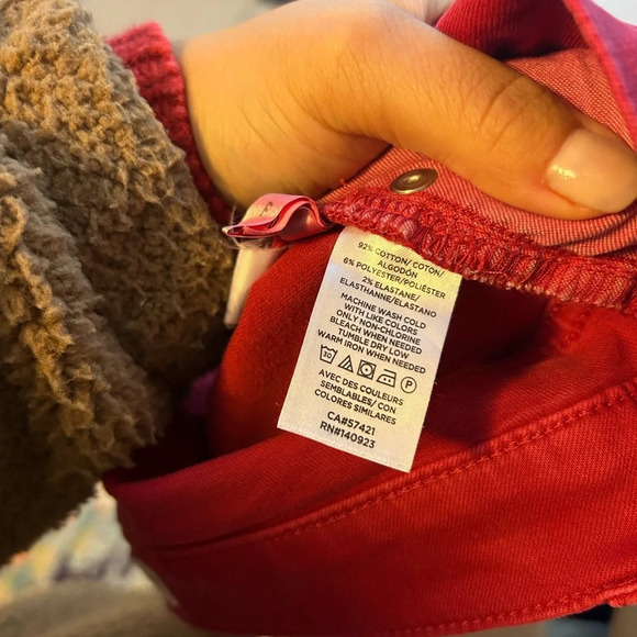 Loft Red Raw Hem Skinny Jeans - Picture 4 of 6
